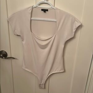 Dynamite Cream Cap Sleeve Bodysuit, size S